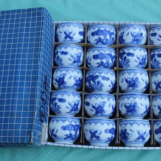 有田焼 鍋島華山 唐子絵柄  湯呑20客セット 未使用