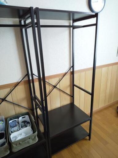 ハンガーラック スチール製×木製