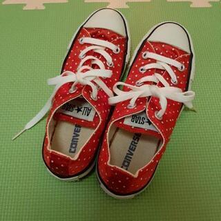 最終値下げしました！ CONVERSE 23.0cm  レッド ドット柄 未使用品の画像