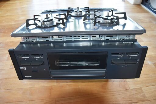 展示品 Rinnai リンナイ ガスコンロ　R1633b0WHK 3口コンロ ホーロートップタイプ 無水片面焼グリル ビルトインタイプ　都市ガス