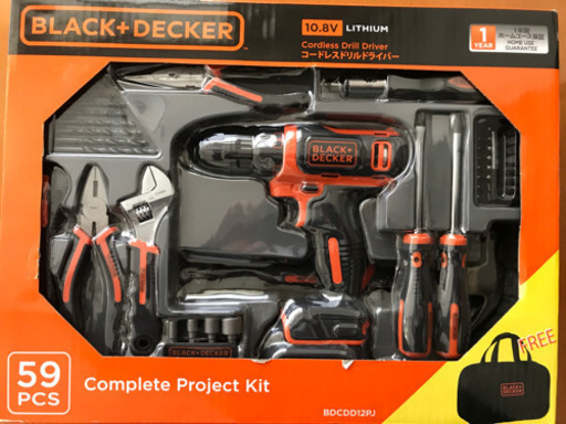 ブラック&デッカー 電動ドライバーコンプリートプロジェクトキット新品未使用