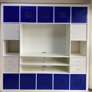 ★IKEA EXPEDIT★KALLAX★テレビボード★白★扉x２,引き出しx２,ボックスx２★