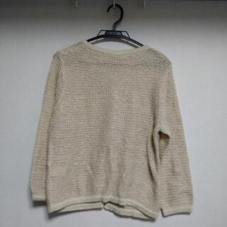 ELLE エル　ラメ入りカーディガン(ベージュ)の画像