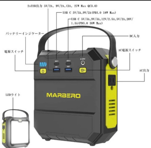 ポータブル電源 M87 22500mAh/83.25Wh 小型 軽量家庭用蓄電池