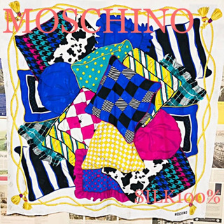 モスキーノ シルク スカーフ 大判 MOSCHINO シルク100%