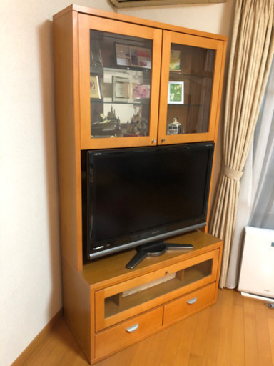 【再値下げしました】●ファニチャードーム テレビボード ガラスケース付き● テレビ台 TV台 TVボード リビングボード ガラスケース
