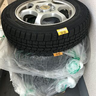 スタッドレスタイヤ・アルミホイール付き４本セット 155/65/R13 ダンロップ ウィンターマックス ２シーズン使用