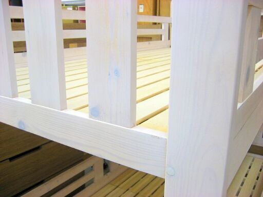 価格見直しました！木製二段ベッド すのこ式 はしご付き 子供用 ベット ２段ベッド 2段ベッド 厚別店