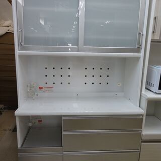 ユーアイ キッチンボード 3連 ハイタイプ WH×シルバー ブルーモーション【ユーズドユーズ名古屋天白店】 J369