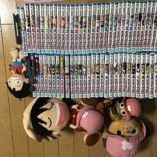 ワンピース漫画1巻ー65巻　但し62巻無し　キャラクターぬいぐるみ　3個