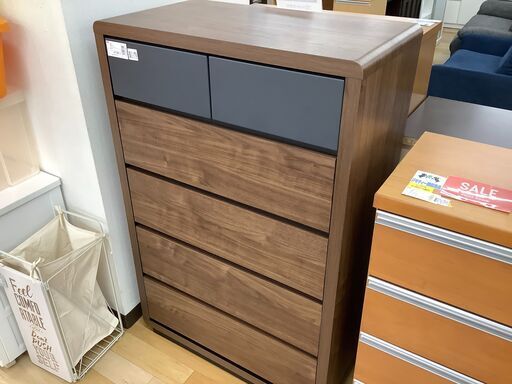 5段チェスト　ニトリ　ブラウン×ブラック【トレファク岸和田】