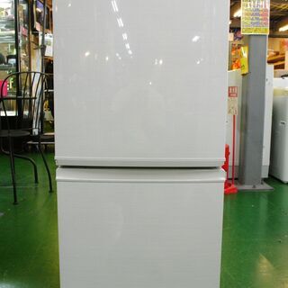 シャープ 2ドア冷蔵庫 SJ-D14C-W 2017年製。動作確認清掃済。当店の動作不具合時返金保証6ヵ月付き。