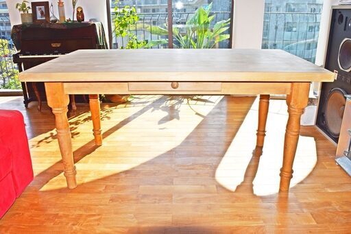 アンティーク　ダイニングテーブル　4～6人掛け 無垢材　152ｘ87ｃｍ　アメリカ製　展示台　店舗　ショールーム　カフェ　アトリエ　作業台
