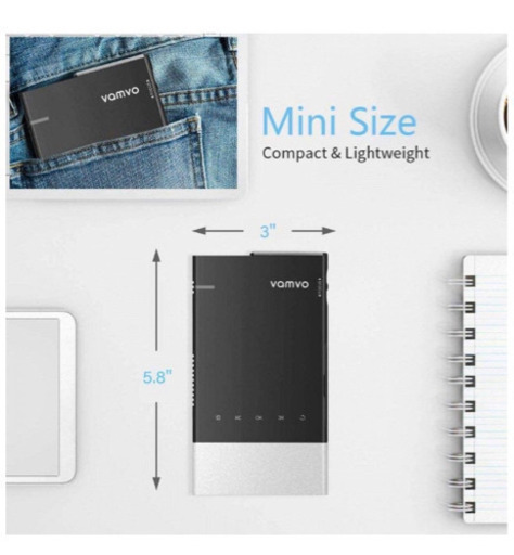 値引きしました　キャンプで映画　Vamvo S1 モバイルプロジェクター DLP 小型　無料大型スクリーン付き
