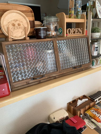 決まりました✨カフェ風　カウンターキッチン　収納