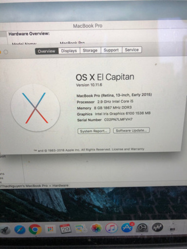 MacBook Pro Retinaディスプレイ 13インチ SSD 512GB 若干ジャンク品