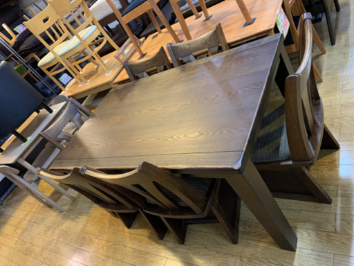 1/4 値下げ! 株式会社アサヒ 家具調こたつダイニング7点セット タモ材 高山 高級