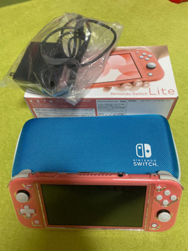 switch ライト　コーラルピンク　カバー　ケース　付き