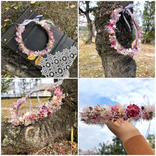 完売にて受注生産  プリザーブドかすみ草の花かんむり 完売にて受注生産 プリザーブドかすみ草の花かんむり