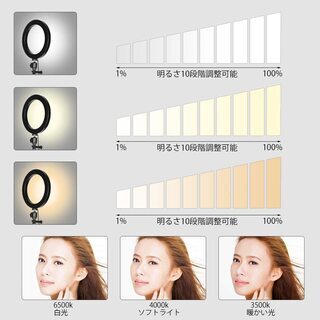 【新品・未使用】 LEDリングライト 8インチ/20cmの画像