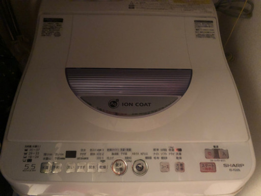 シャープ タテ型洗濯乾燥機　洗濯容量5.5kg ES-TG55L-A