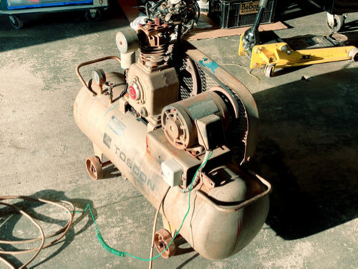 【 実働 】 エアーコンプレッサー 1馬力 0.75kw 200V