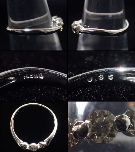 E389 K18 18金 WG リング 指輪 ダイヤ0.35ct 11号 2g