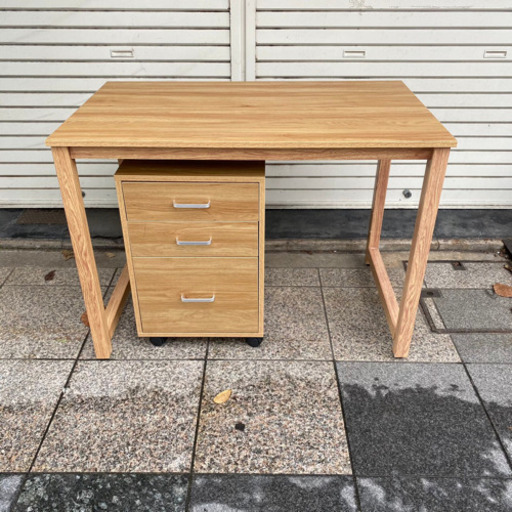 #4255 LOWYA 木製デスク DUOGALA DESK100 引き出し付き