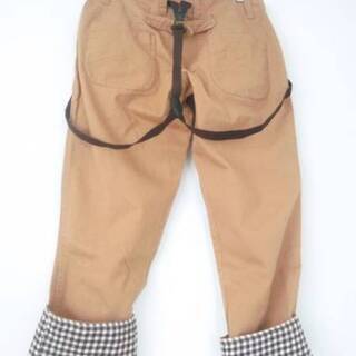 *新品*裾チェック*サスペンダー付*パンツ*シンシア*の画像