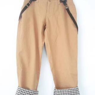 *新品*裾チェック*サスペンダー付*パンツ*シンシア*
