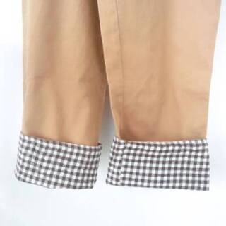 *新品*裾チェック*サスペンダー付*パンツ*シンシア*の画像
