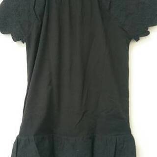 *美品*シンシア*袖&裾レース*ブラックTシャツ*Mサイズの画像