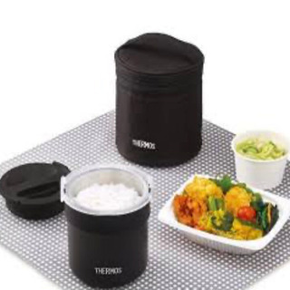 サーモス ごはんが炊ける弁当箱 約0.7合 ブラック JBS-360 BKの画像