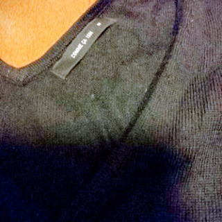 『COMME CA ISM  』黒の七部袖V首薄手セーター Mの画像