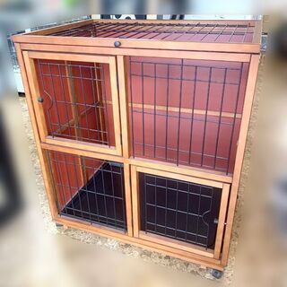 猫ゲージ キャットゲージ 三面ボードタイプ ウッド トレイ・キャ...
