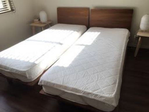 ❗️大幅値下げ❗️ 無印良品　超高密度ポケットコイルマットレス＋ベットフレーム