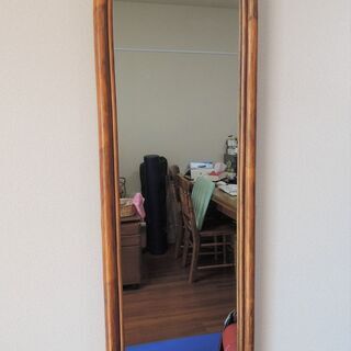 籐の姿見　全身鏡（吊り下げタイプ）
