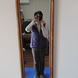 籐の姿見　全身鏡（吊り下げタイプ）の画像