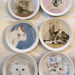 猫絵皿6枚セット譲ります。