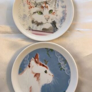 猫絵皿6枚セット譲ります。の画像