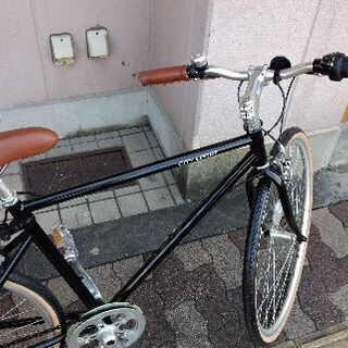 シティサイクル ブラック 700C 自転車 シティサイクル 極太タイヤ 27.5型ディグアップ［マット