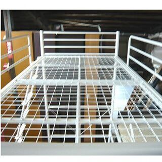 ホワイト ロフトベッド　パイプベッド　シングル まっ白いパイプフレーム ハイベッド】床面高149cm 分解＆組立て可能