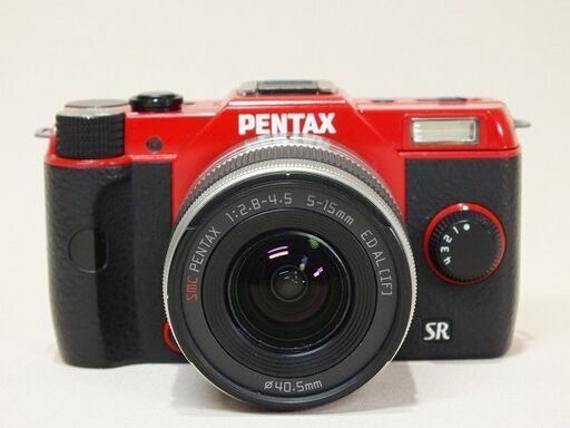 【苫小牧バナナ】動作品☆PENTAX/ペンタックス デジタルミラーレス一眼 カメラ Q10 レッド 標準ズーム レンズ レザーケース付き リコー♪