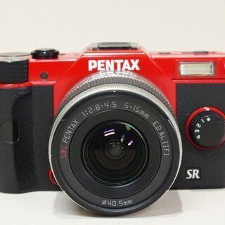 【苫小牧バナナ】動作品☆PENTAX/ペンタックス デジタルミラーレス一眼 カメラ Q10 レッド 標準ズーム レンズ レザーケース付き リコー♪