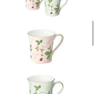 WEDGWOOD/ウェッジウッド ワイルドストロベリー パステル マグペア グリーン・ピンク WSP MGGPの画像