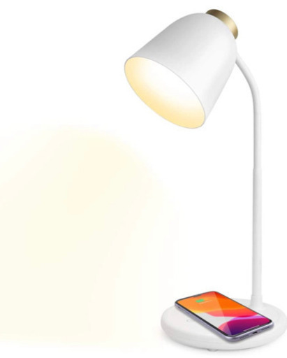 A226【新品未開封】LED 電気スタンド(ゴールデン)目に優しい 省エネ ワイヤレス充電 テーブルスタンド タッチセンサー調光 USBポート付け 読書 勉強 仕事 USBライト 抗疲労 ブックライト（注：ワイヤレス充電機能はUSB電源に接続する必要があります。）