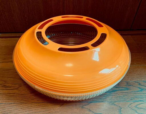 昭和レトロ ポップ オレンジ色 電気傘 直径40cm サンヨー 照明器具
