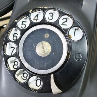 【苫小牧バナナ】現状品 電電公社 黒電話 4号 A電話機　ブルーエンブレム 昭和レトロ ダイヤル式 マッドな仕上がり 動作未確認♪ の画像