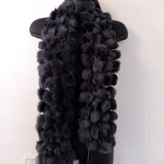 ロングボールマフラー　ラパン(うさぎ)　ブラック