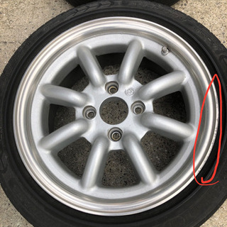 当時物 ワタナベホイール 14インチ 165-55 引っ張りタイヤ 値引き交渉有りの画像